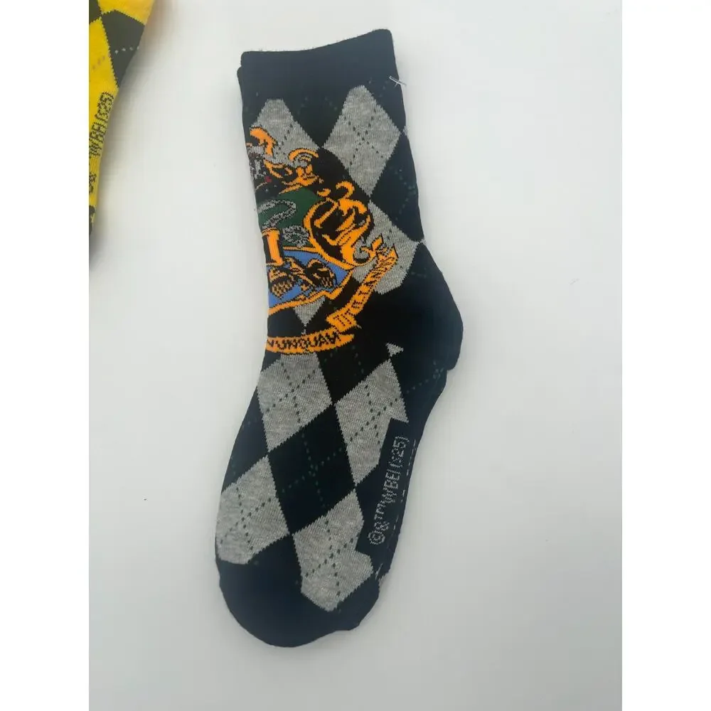 Harry Potter House Crest Crew Socks 5 Pair Size 5-9.5 Red Blue Black Yellow